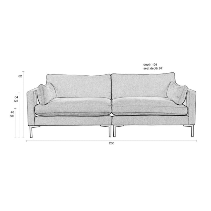 Summer Sofa 3-Sitzer Coffee